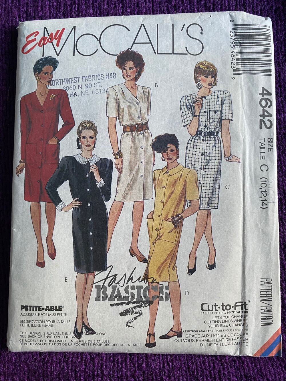 McCalls 4642 shirt dress size 10 12 14